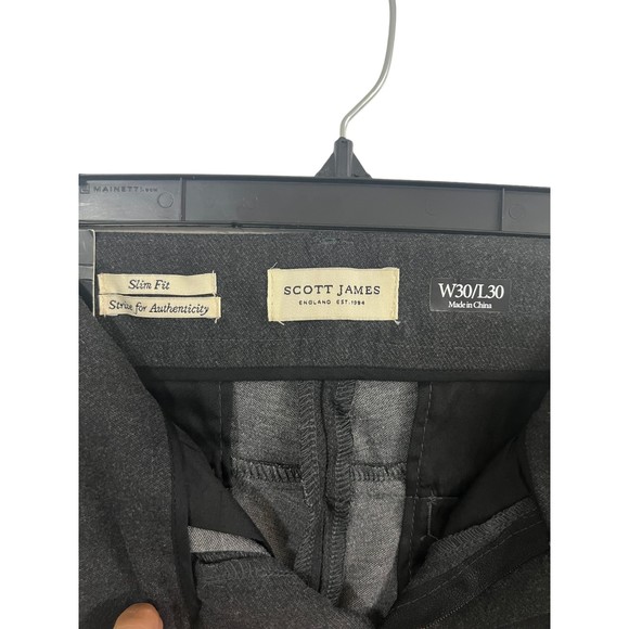 BNWT Scott James England Charcoal 30 x 30 Natural Stretch Pants - Picture 2 of 3